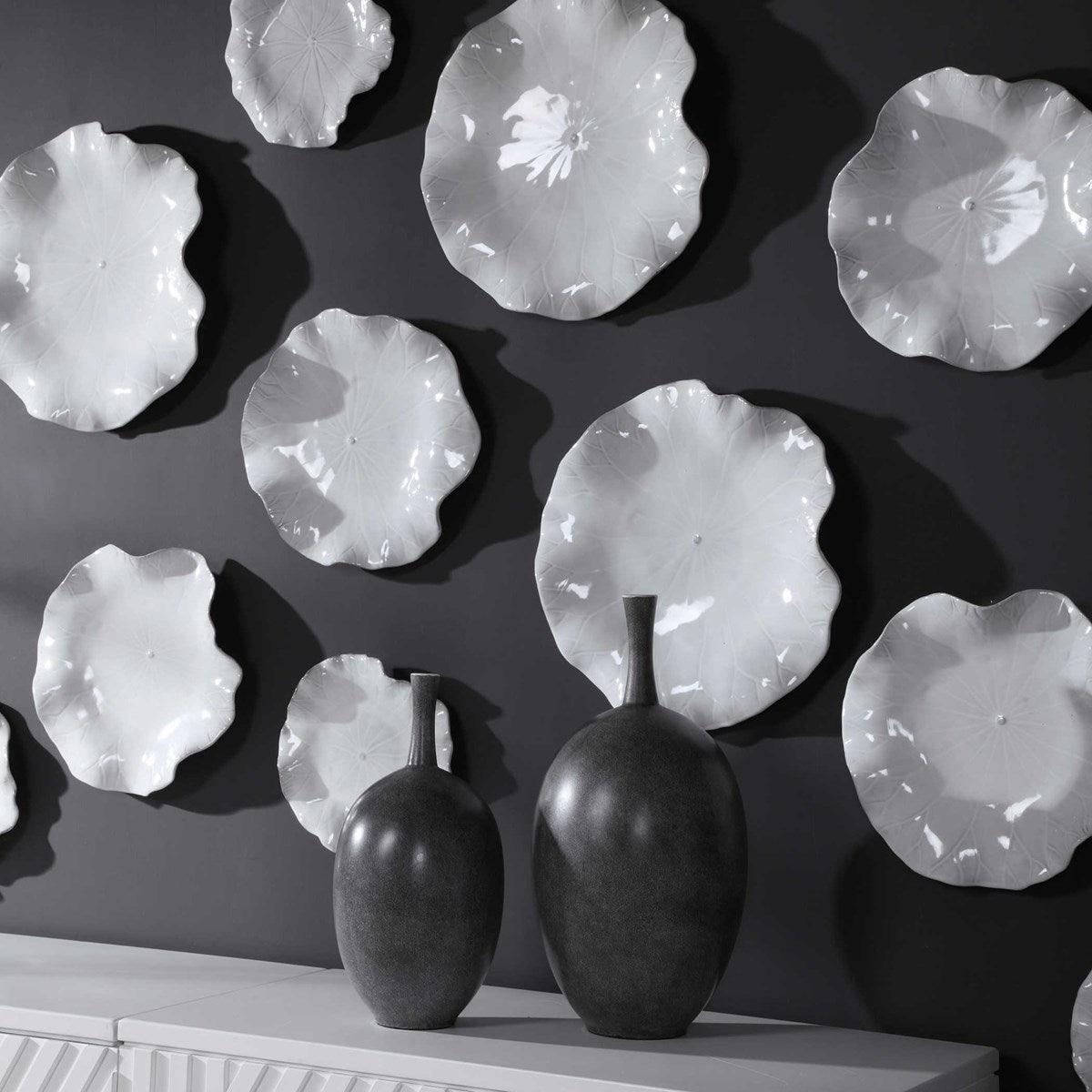 Abella Ceramic Wall Decor - White