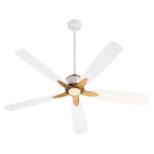 OPHELIA 60" 5CCT Fan - Studio White / Brushed Brass