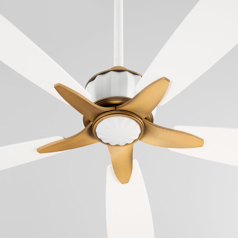 OPHELIA 60" 5CCT Fan - Studio White / Brushed Brass