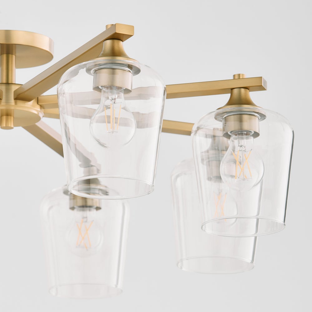 Veno 8 Light Ceiling Mount - Aged Brass