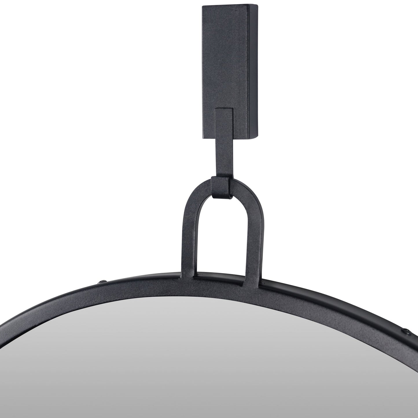 Stopwatch 30-Inch Round Mirror - Black