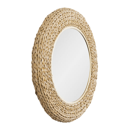 Athena 30" Round Wall Mirror Natural Seagrass