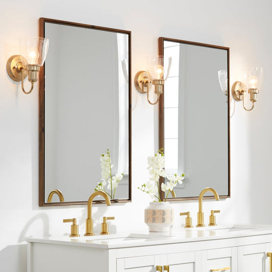 1 Light Traditional Aged Brass Wall Sconce