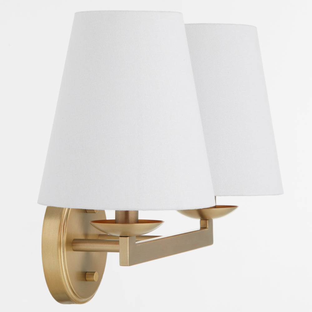 KARNES 2-Light Wall Mount - Aged Brass