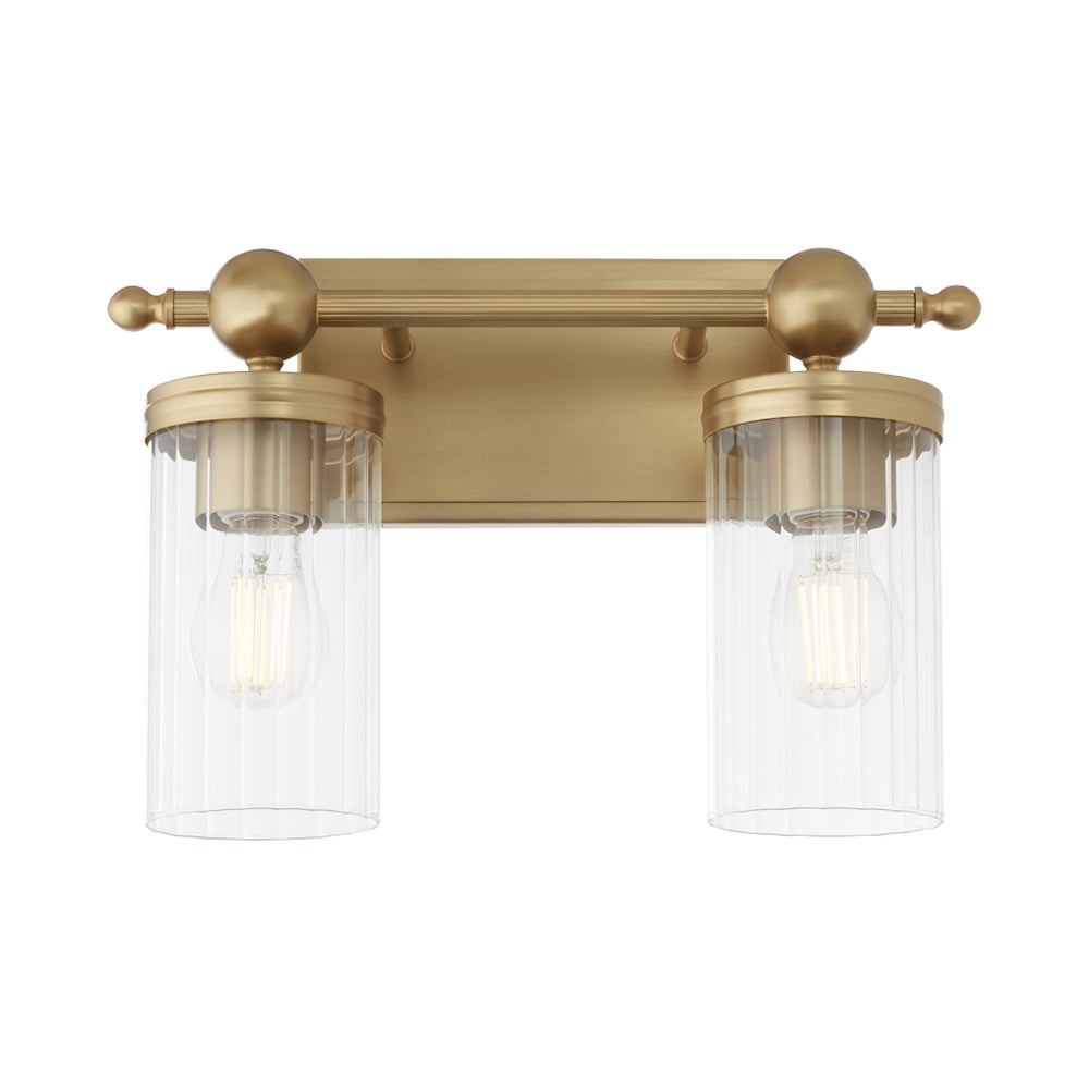 Lee Boulevard 2 Light Vanity - Aged Brass