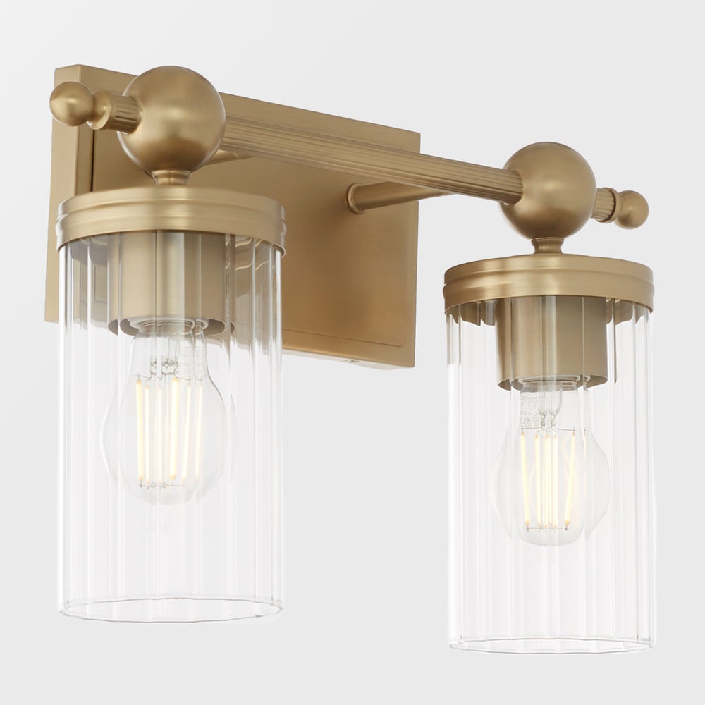 Lee Boulevard 2 Light Vanity - Aged Brass