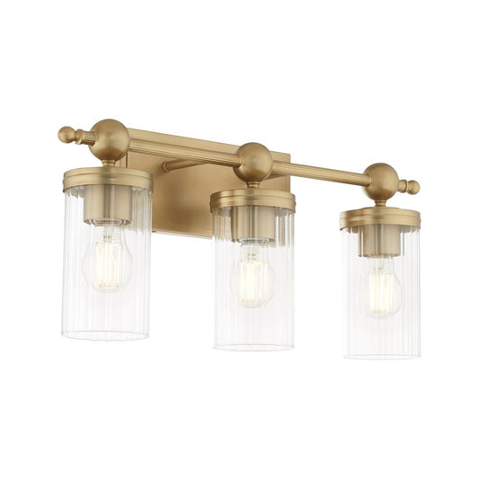 Lee Boulevard 3 Light Vanity - Aged Brass