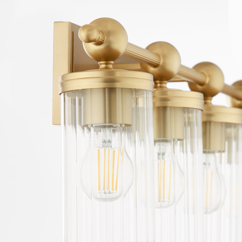 Lee Boulevard 4 Light Vanity - Aged Brass