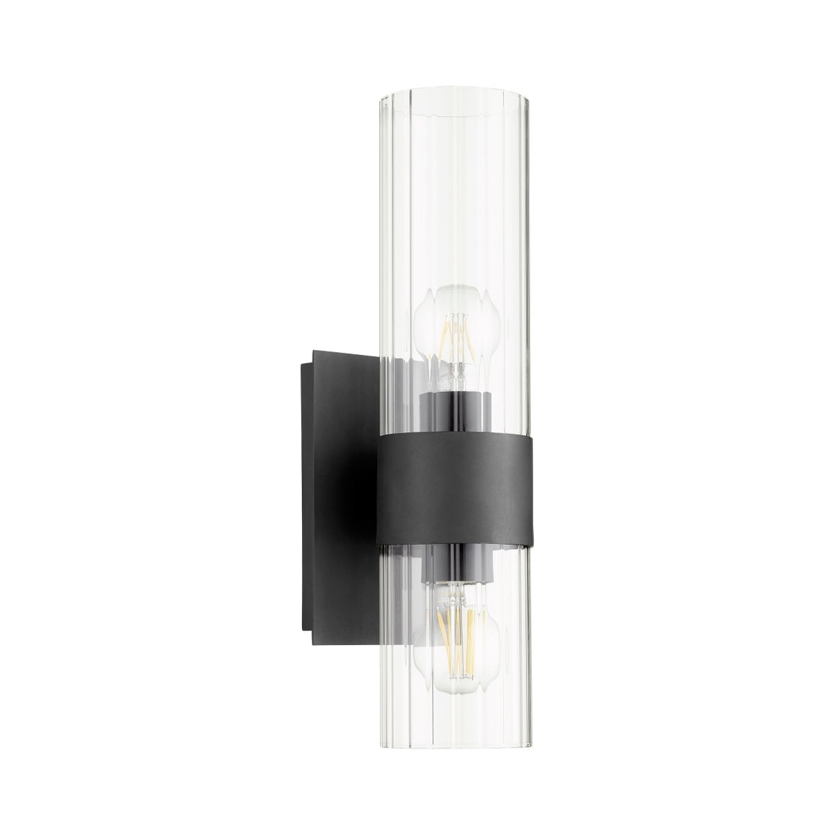 2 Light Soft Contemporary Black Wall Sconce