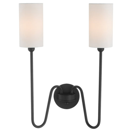 Charlotte 2 Light Wall Mount - Matte Black