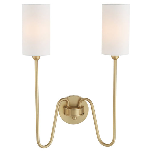 Charlotte 2 Light Wall Mount - Aged Brass