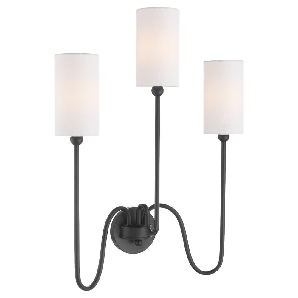 Charlotte 3 Light Wall Mount - Matte Black