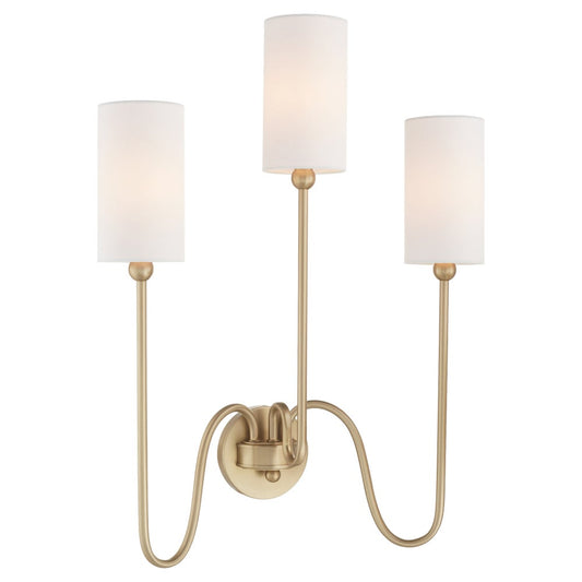 Charlotte 3 Light Wall Mount - Aged Brass