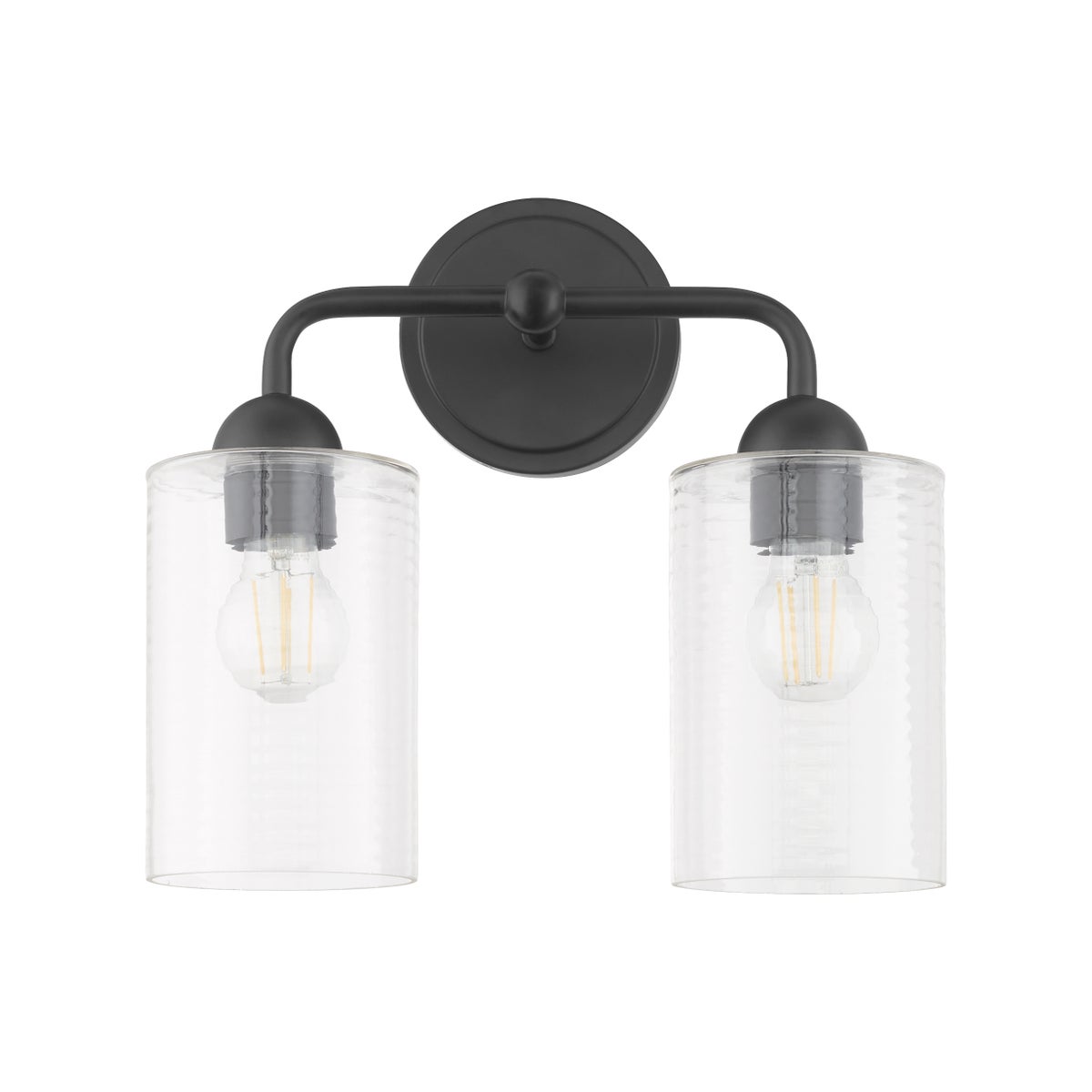 Charlotte 2 Light Vanity - Matte Black