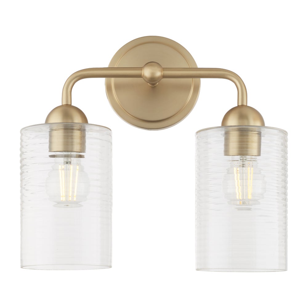 Charlotte 2 Light Vanity - Aged Brass