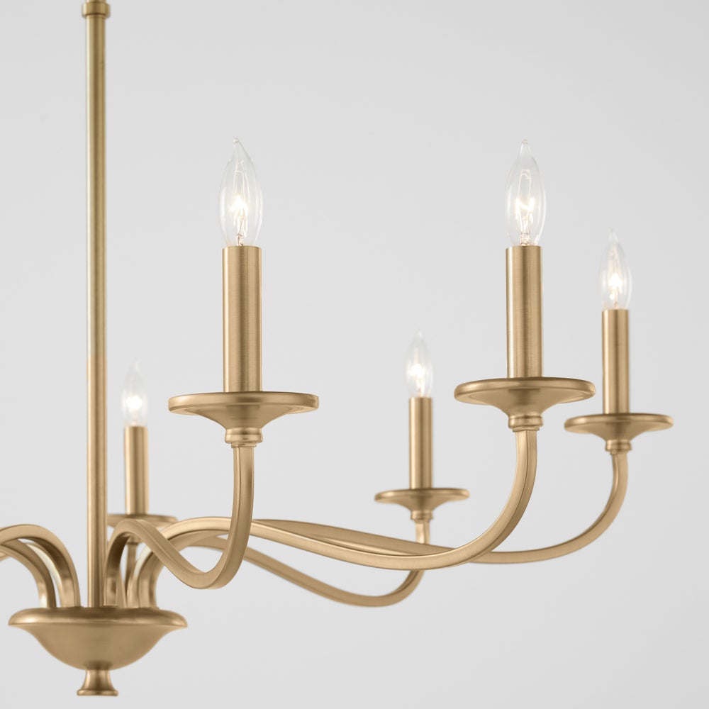 Maryse 9 Light Chandelier - Aged Brass