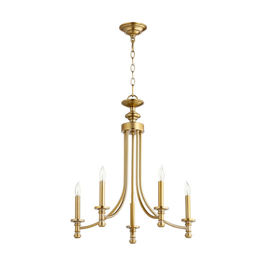 Rossington 5 Light Aged Brass Transitional Chandelier