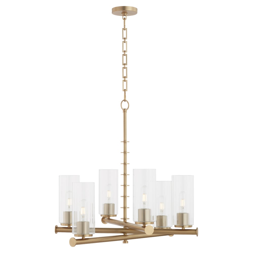 Mercier 6 Light Chandelier - Aged Brass