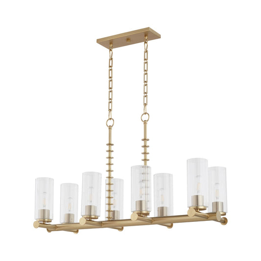 Mercier 8 Light Linear - Aged Brass
