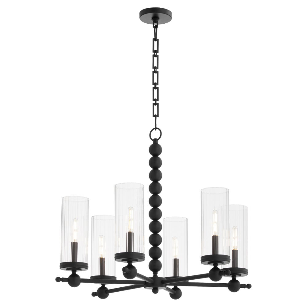 Lee Boulevard 5 Light Bead Chandelier - Matte Black