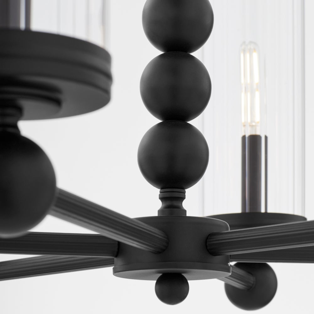 Lee Boulevard 5 Light Bead Chandelier - Matte Black