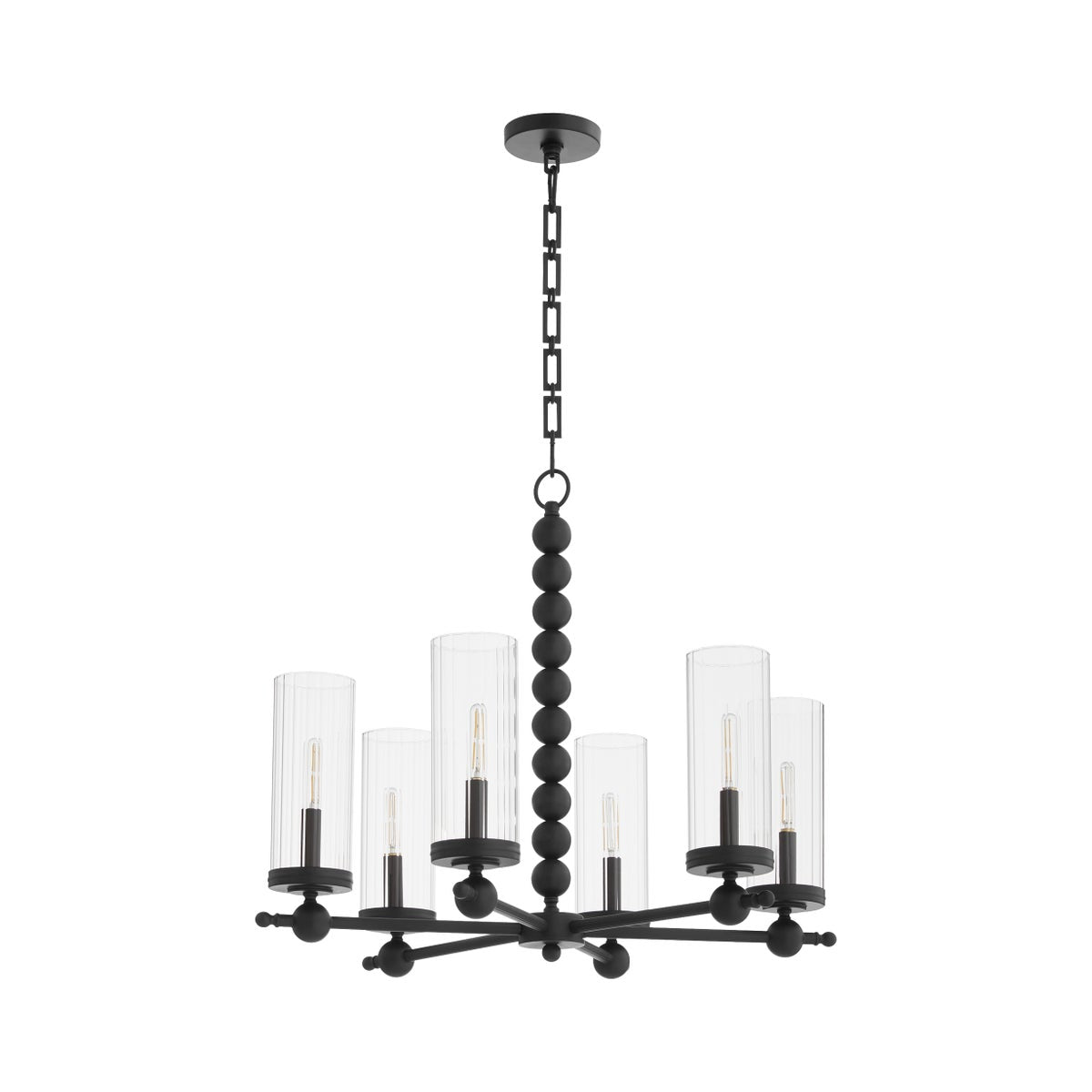 Lee Boulevard 5 Light Bead Chandelier - Matte Black