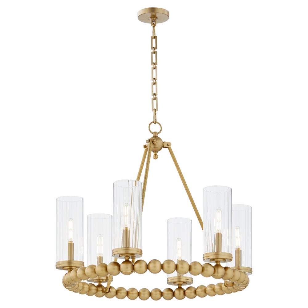 Lee Boulevard 6 Light Ring Chandelier - Aged Brass