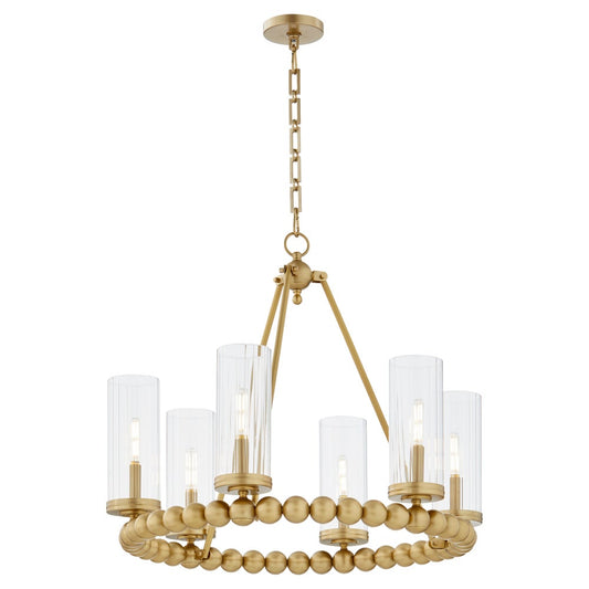 Lee Boulevard 6 Light Ring Chandelier - Aged Brass