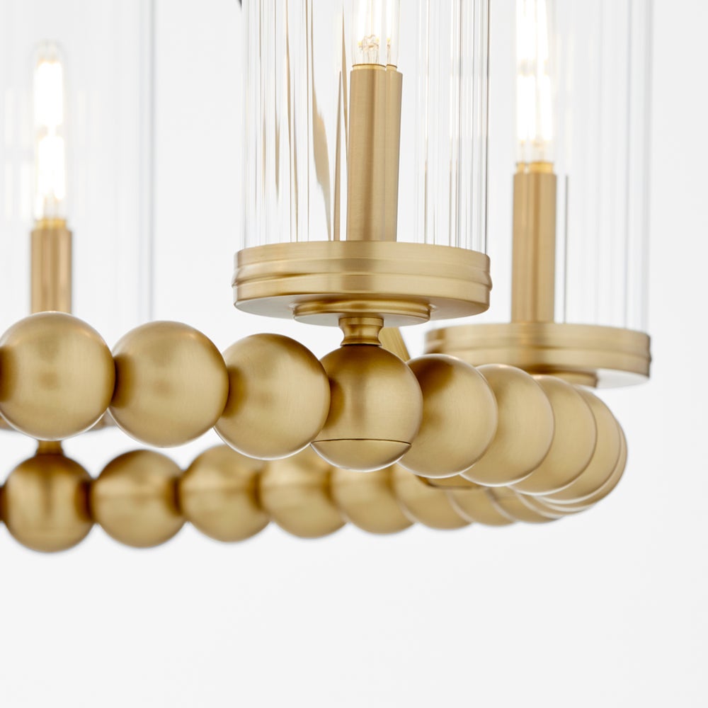 Lee Boulevard 6 Light Ring Chandelier - Aged Brass