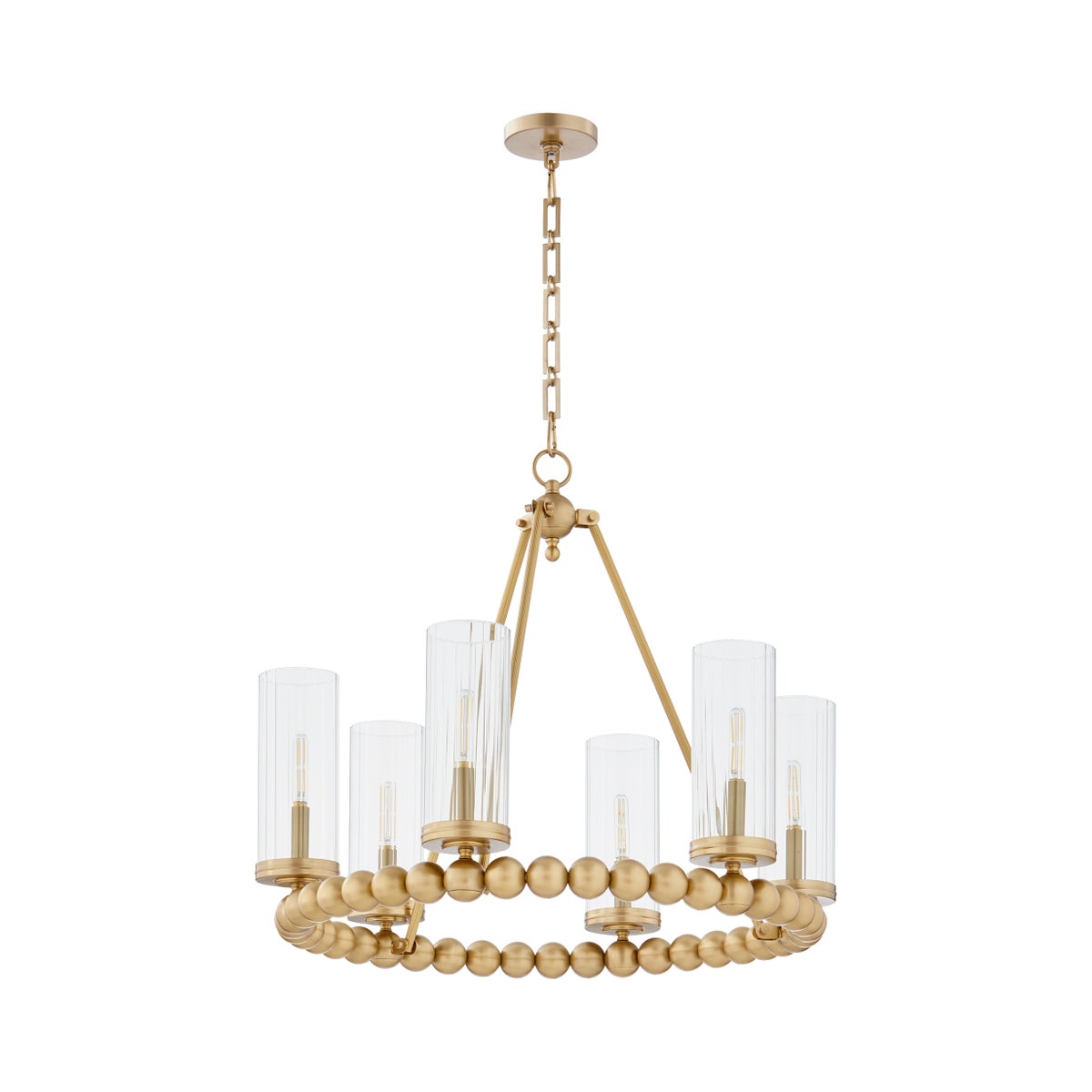 Lee Boulevard 6 Light Ring Chandelier - Aged Brass