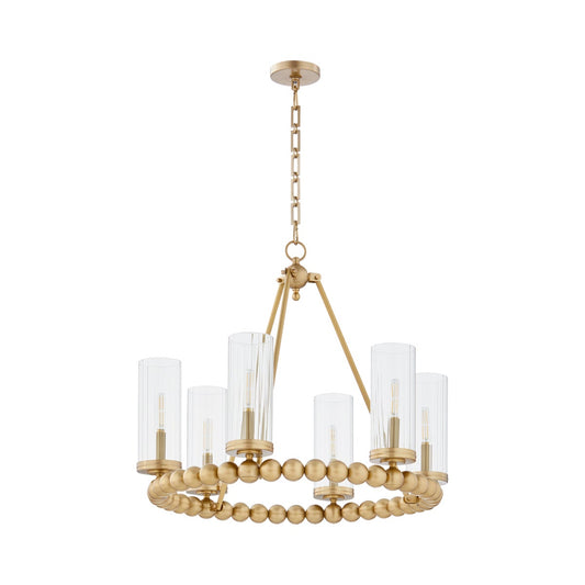 Lee Boulevard 6 Light Ring Chandelier - Aged Brass
