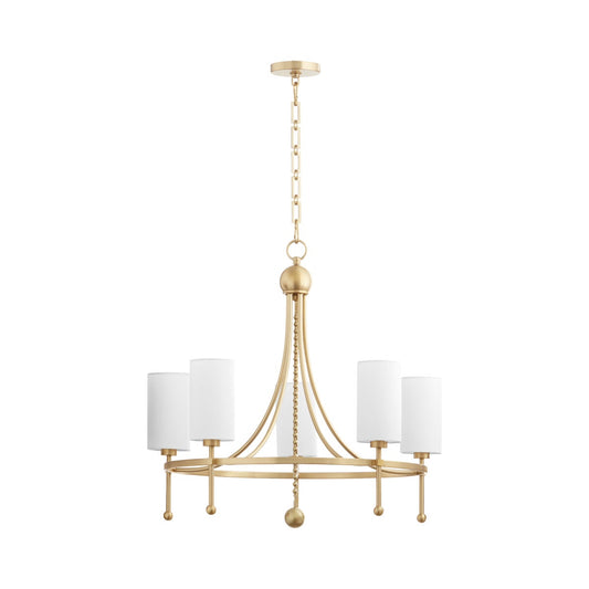 Lee Boulevard 5 Light Bead Chandelier - Aged Brass