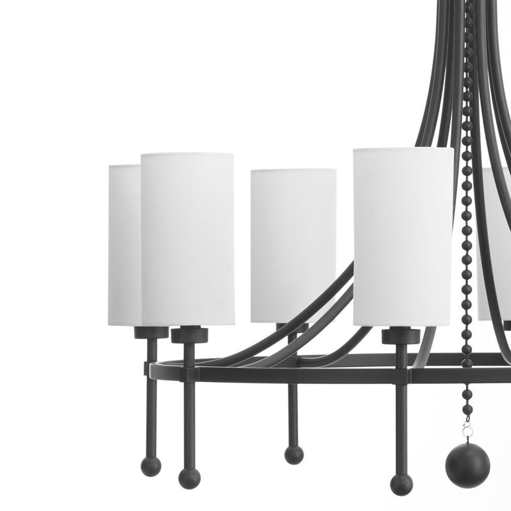 Lee Boulevard 8 Light Bead Chandelier - Matte Black