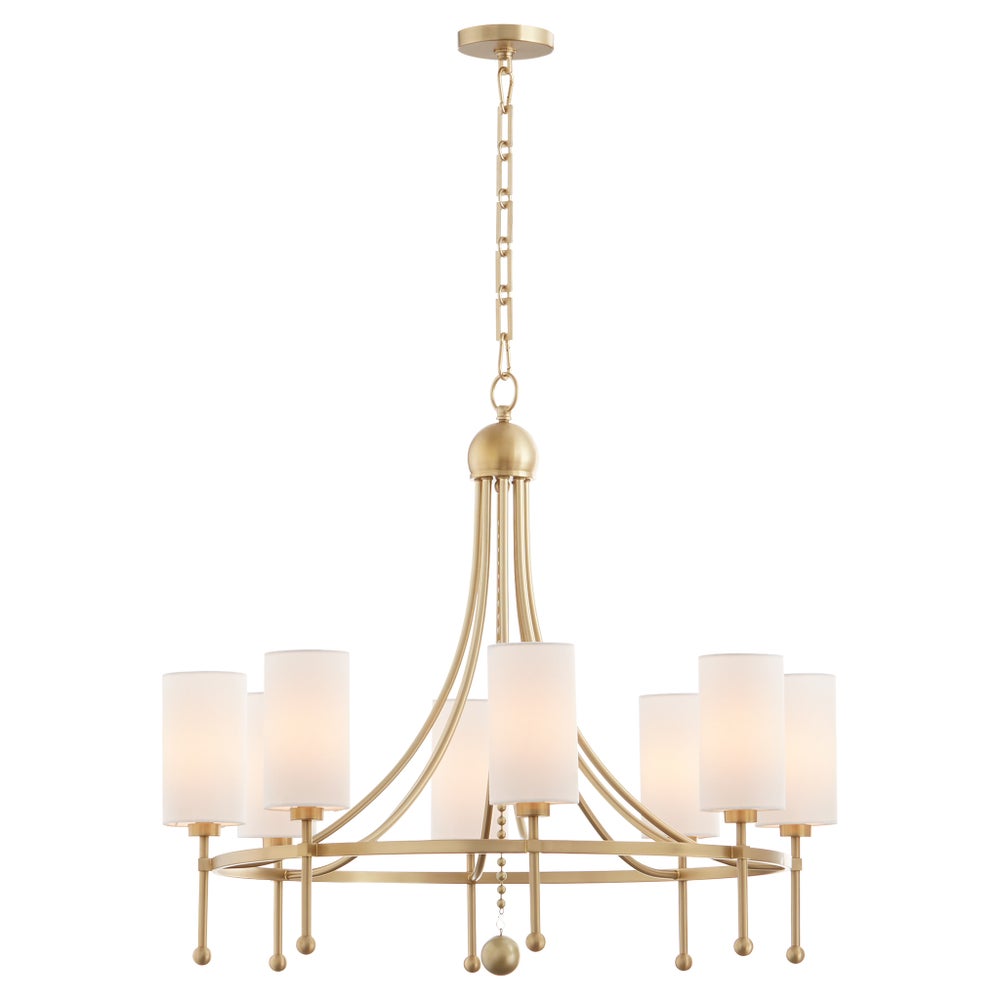 Lee Boulevard 8 Light Bead Chandelier - Aged Brass
