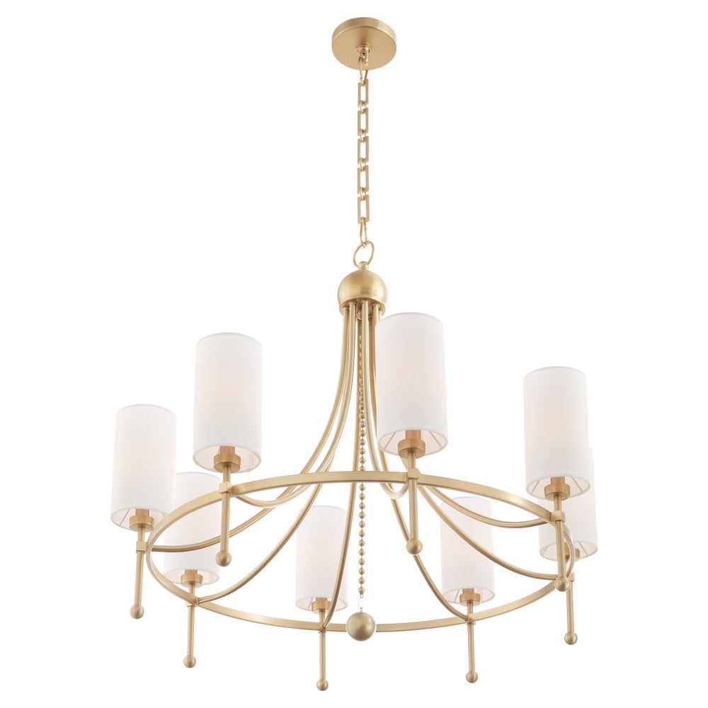 Lee Boulevard 8 Light Bead Chandelier - Aged Brass