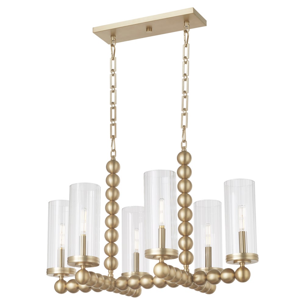 Lee Boulevard 6 Light Linear - Aged Brass