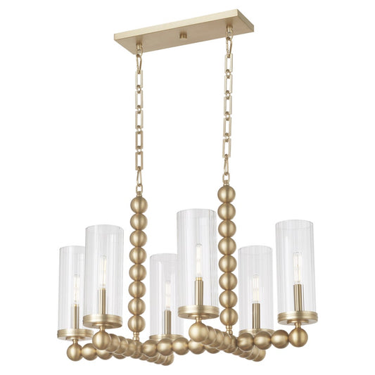 Lee Boulevard 6 Light Linear - Aged Brass