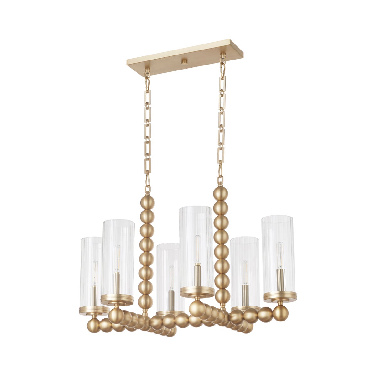 Lee Boulevard 6 Light Linear - Aged Brass