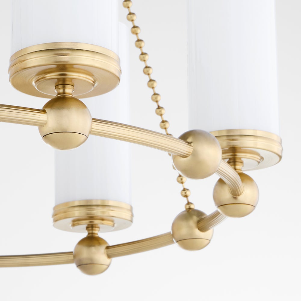 Lee Boulevard 6 Light Chandelier - Aged Brass