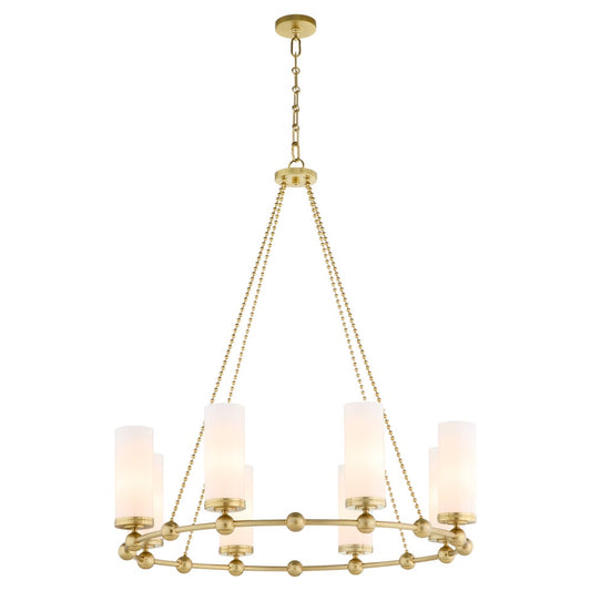 Lee Boulevard 8 Light Chandelier - Aged Brass