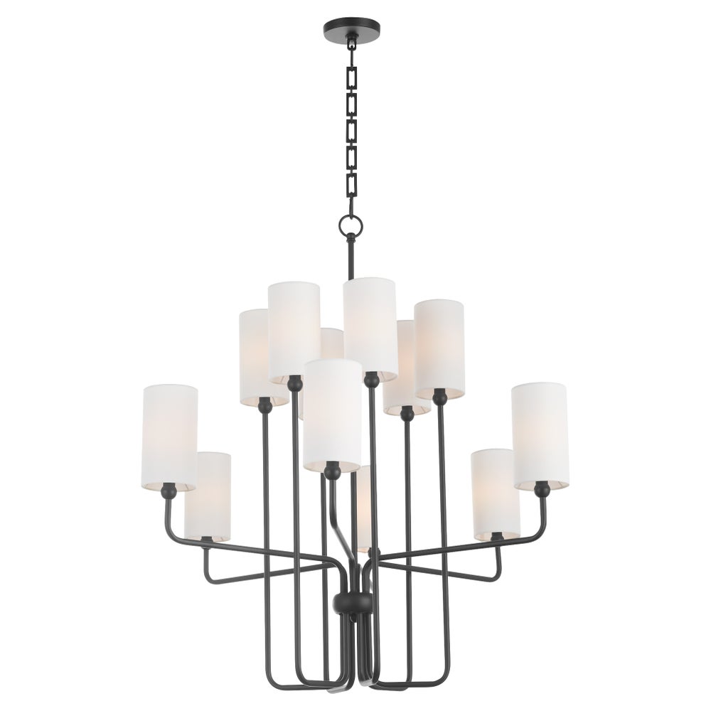 Charlotte 12 Light Chandelier - Matte Black