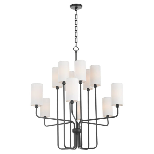 Charlotte 12 Light Chandelier - Matte Black