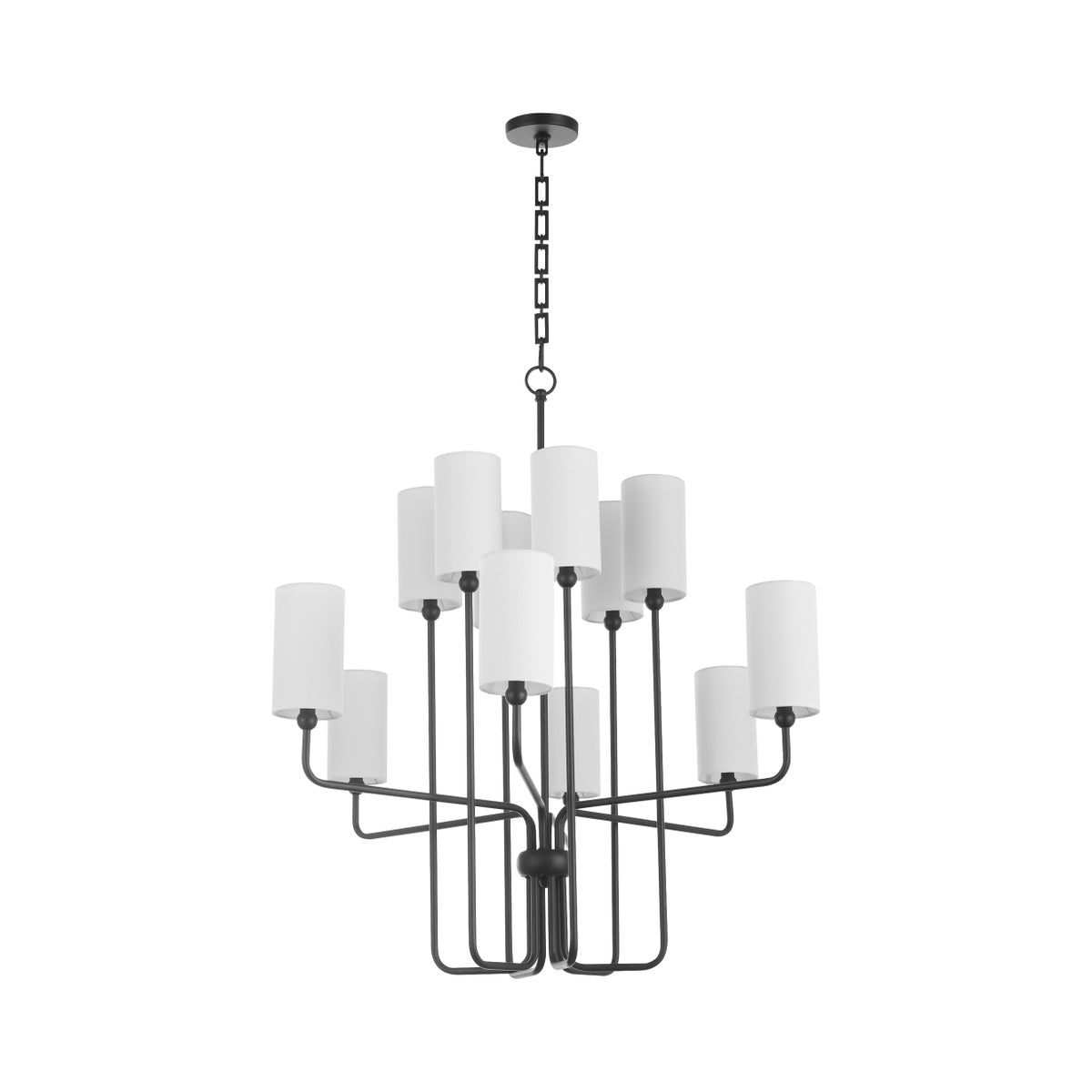 Charlotte 12 Light Chandelier - Matte Black