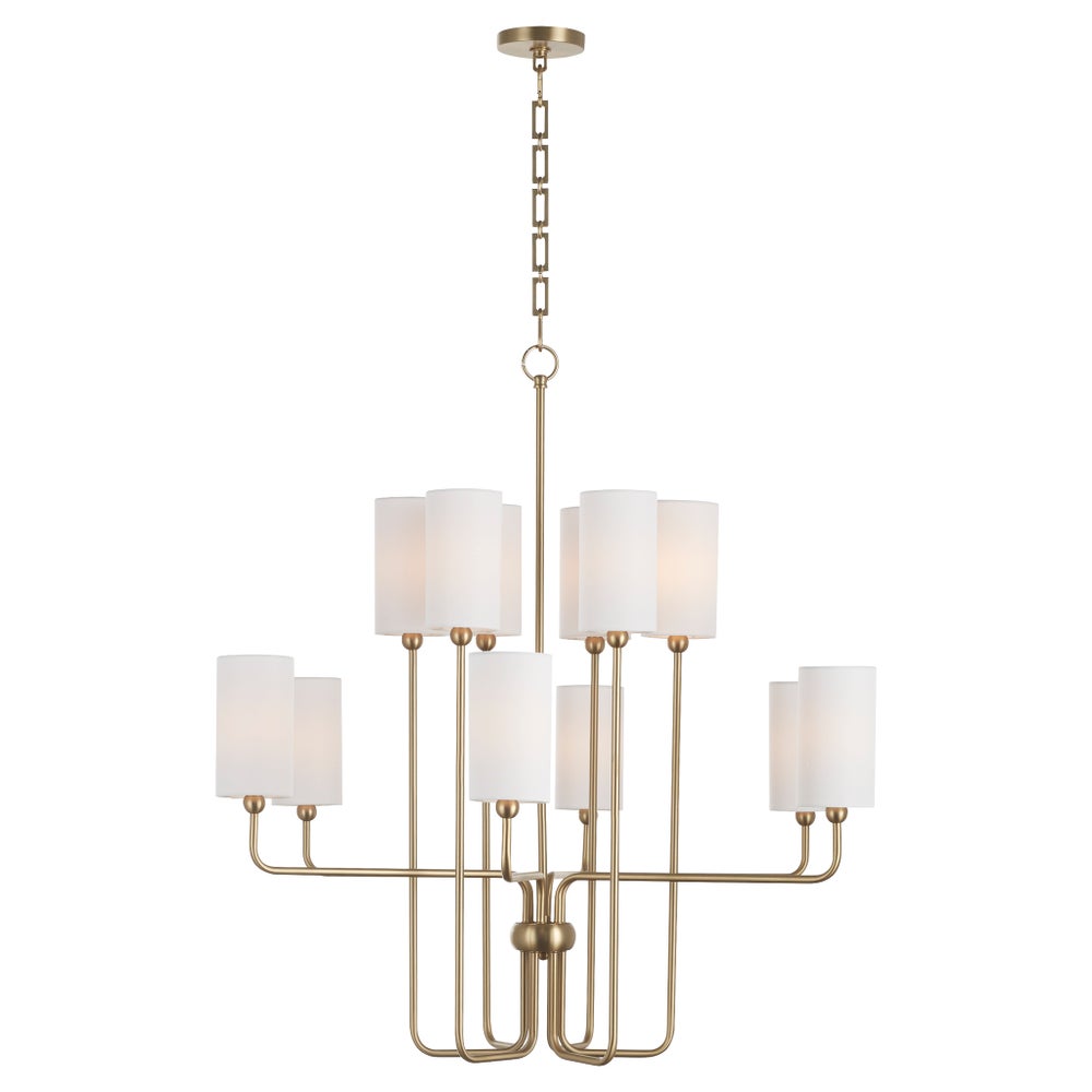 Charlotte 12 Light Chandelier - Aged Brass