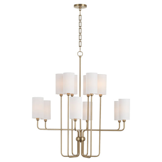 Charlotte 12 Light Chandelier - Aged Brass