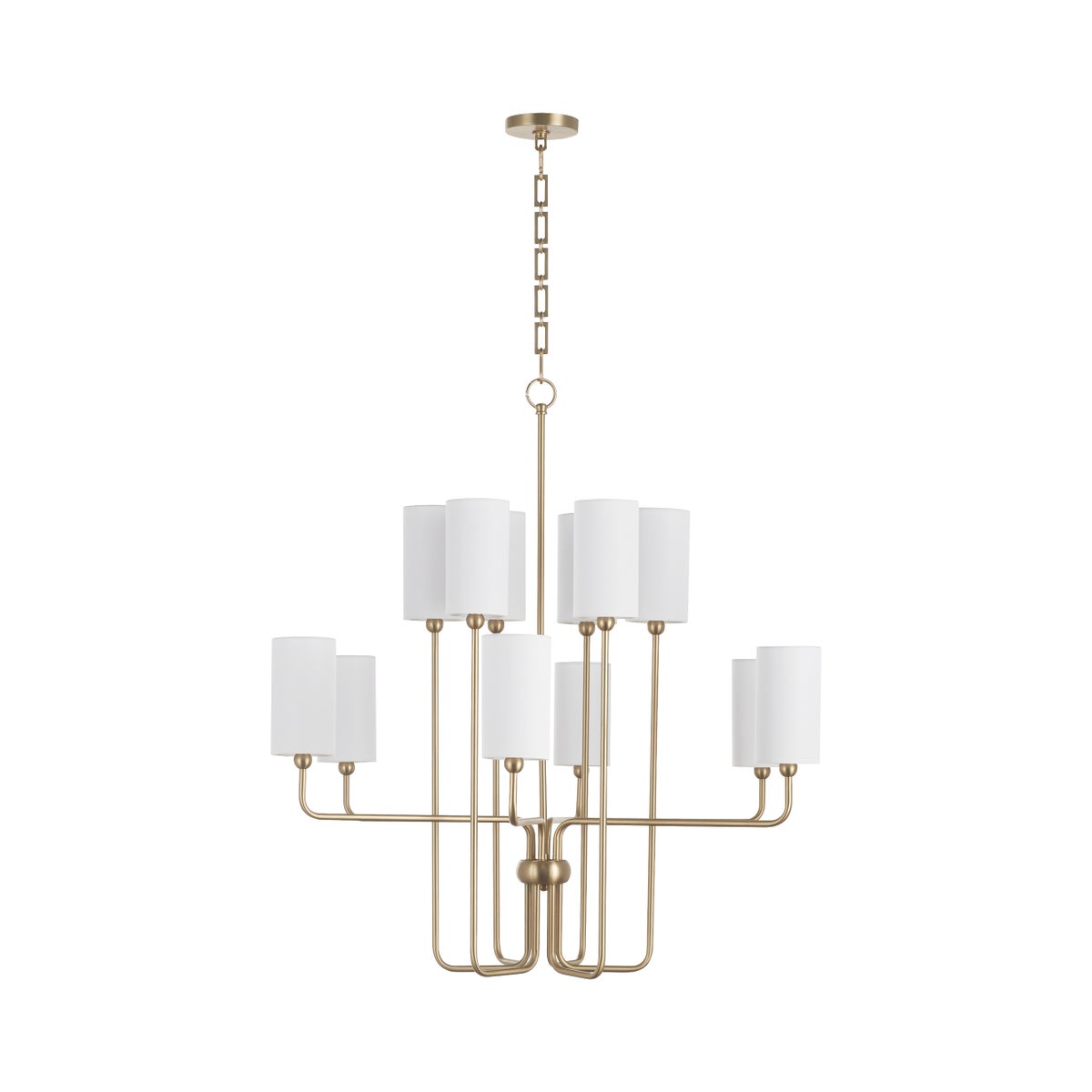 Charlotte 12 Light Chandelier - Aged Brass