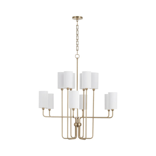 Charlotte 12 Light Chandelier - Aged Brass
