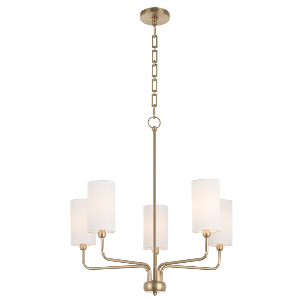 Charlotte 5 Light Chandelier - Aged Brass
