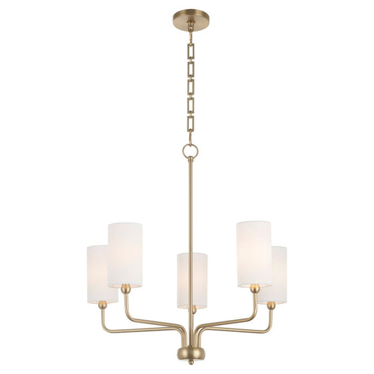Charlotte 5 Light Chandelier - Aged Brass