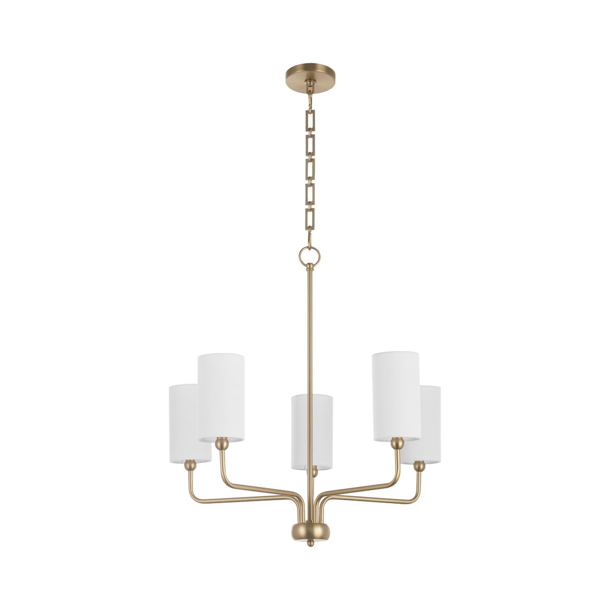 Charlotte 5 Light Chandelier - Aged Brass